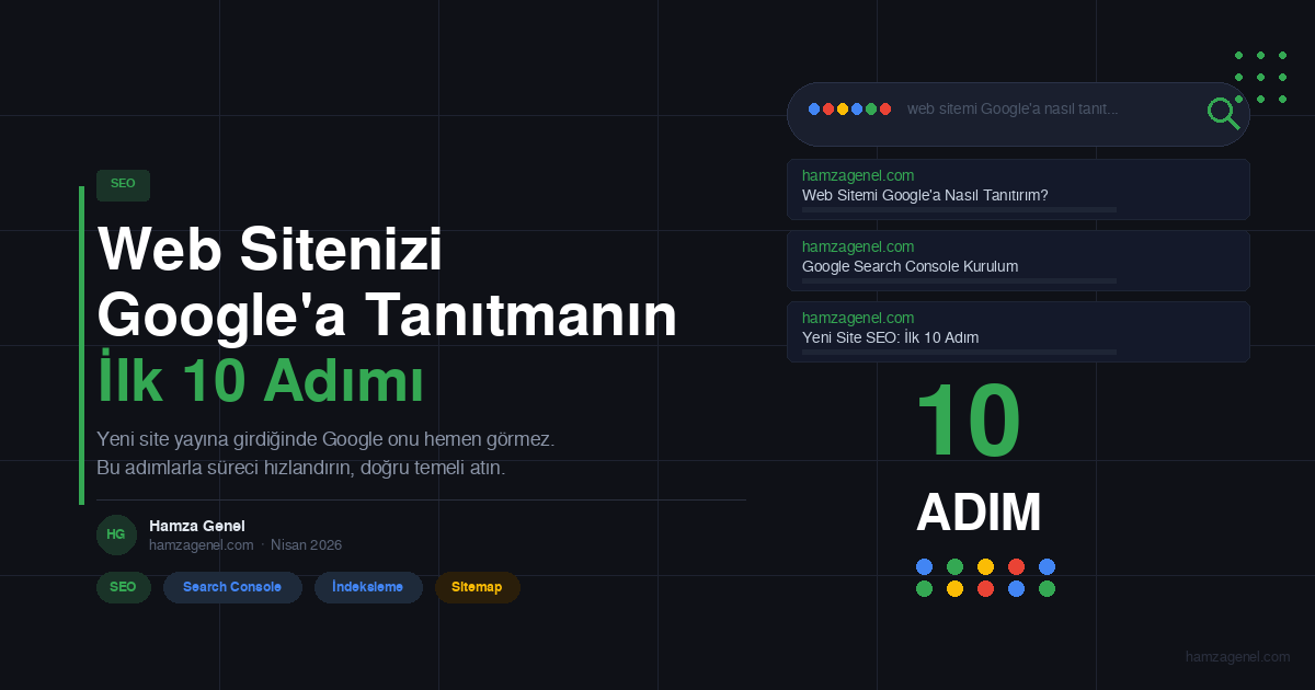 Web Sitemi Google'a Nasıl Tanıtırım? Yeni Site İçin İlk 10 Adım