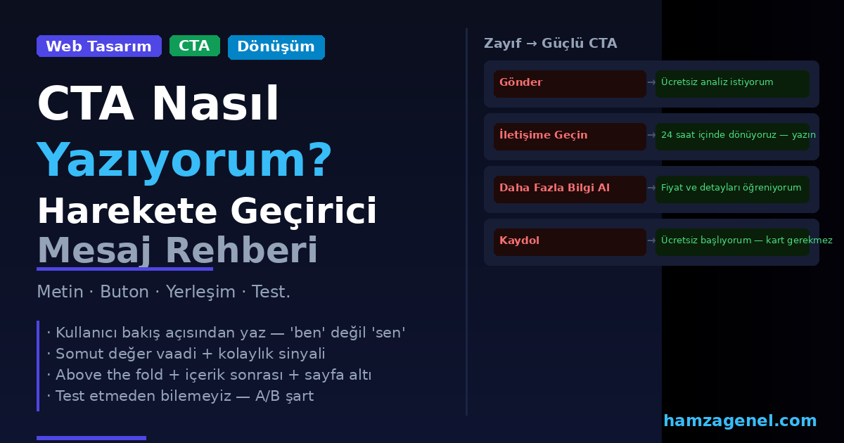 Web Sitesinde CTA Nasıl Yazıyorum? Dönüşüm Oranını Artıran Harekete Geçirici Mesaj Rehberi